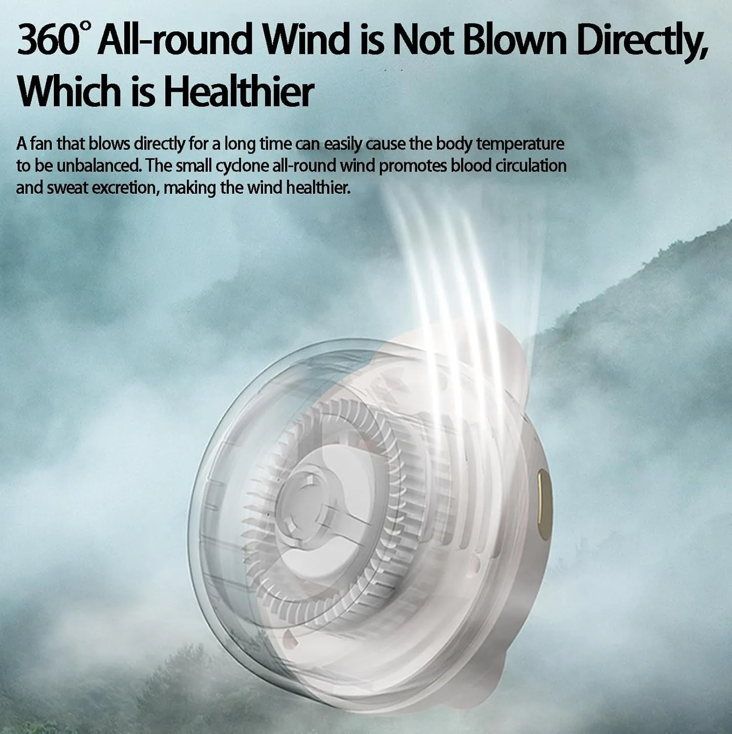 2pc Portable Bladeless Mini Fan Clip On, Portable Silent Mini Whirlwind Fan For Shirt Waist Neck, 3 Speeds Wearable Hands-Free Neck Fan, Suitable For Better Cooling Outdoor Camping Travel (White)