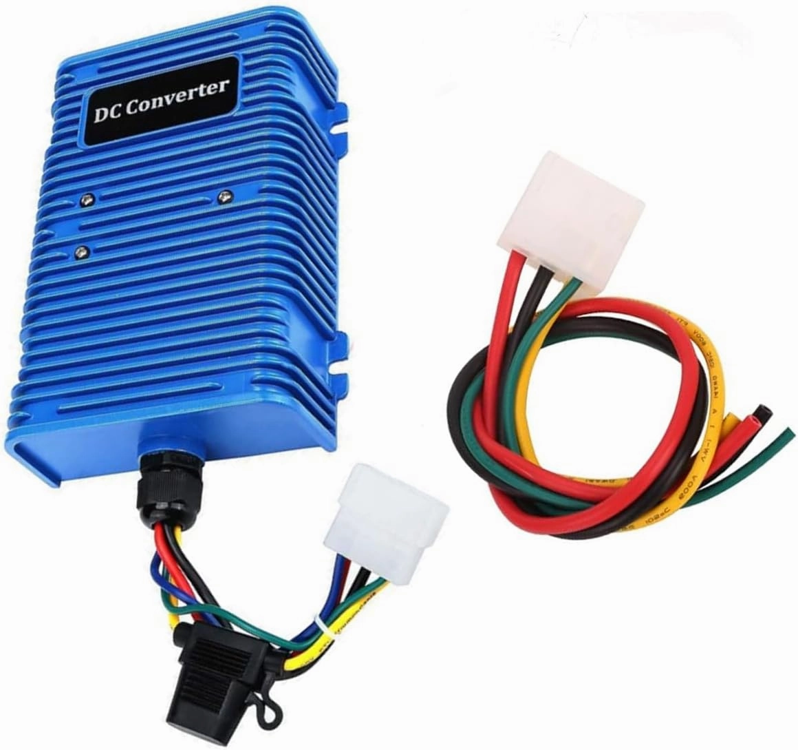 30 Amp DC Converter I Golf Cart Voltage Reducer Voltage Converter (36v/48v to 12v) with Dual Power Source Fits on Club Car E-Z-GO 360 Watt