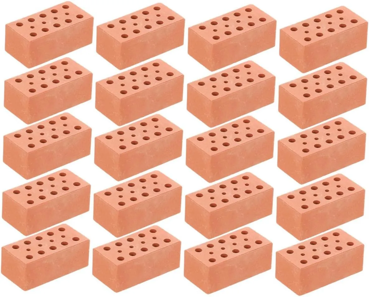 30pcs Miniature Bricks for Landscaping Dollhouse Flooring Architectural Simulation Tiny Fake Bricks for Creative Building Crafts Fun Family Activities