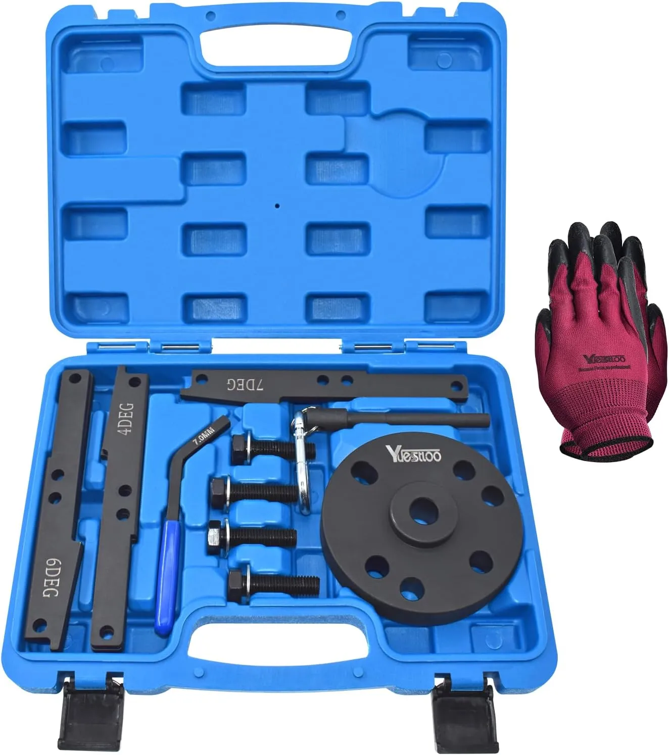3163021 Cam Timing Tool Kit   3163530 Engine Brake Adjustment Tool, Compatible with Cummins ISX QSX X15 Engine, 16PCS with 4/5/6/7 Degree Wedge with Carrying Case, Replace 3163020 3163069