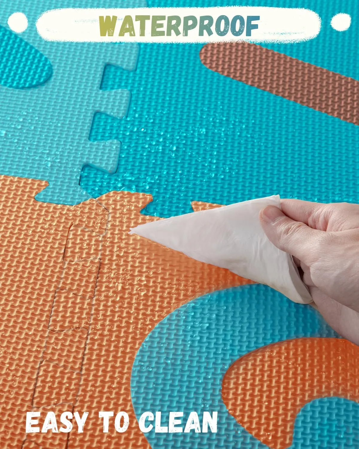 36PCS Foam Floor Tiles Interlocking Puzzle Foam Tiles for Kids Soft Baby Play Mat, 12"x12" Large Educationa Jigsaw Foam Floor Mats for Playroom, Nursery, Gym (F)