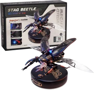 3D Metal Puzzles for Adults, DIY Model Kits for Adults and Teens to Build, 115 Pieces Mechanical Puzzle Stag Beetle, STEM Toy for Kids, for Adults/Boys/Girls（Stag Beetle）