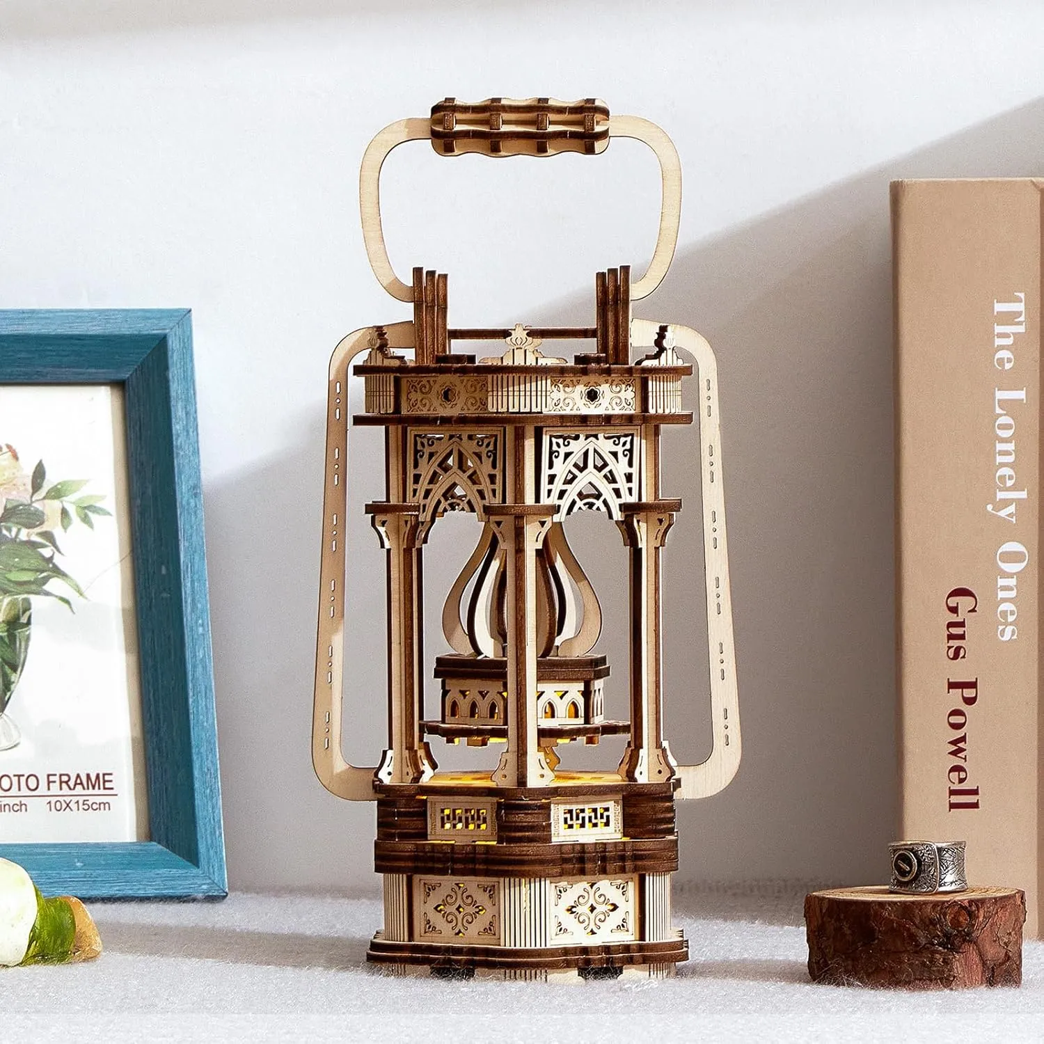3D Wooden Puzzle for Adults, DIY Lantern Model, Creative Assembly Model Building for Adults and Teens, DIY Assembly Puzzle Toy, Woodcraft Kit for Christmas Day