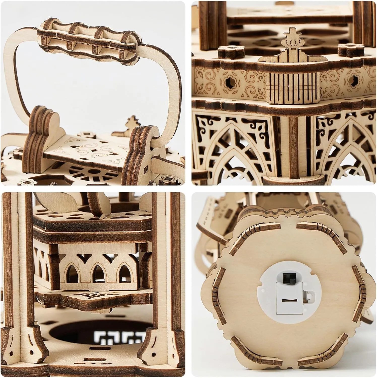 3D Wooden Puzzle for Adults, DIY Lantern Model, Creative Assembly Model Building for Adults and Teens, DIY Assembly Puzzle Toy, Woodcraft Kit for Christmas Day