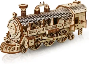 3D Wooden Puzzle for Adults, Mechanical Steam Trains Puzzle, DIY Vehicle Model Building Kit Handicraft Wood Craft Hobbies Toy, Birthday for Hobbyist 14  Family Women Men, 361 Pcs