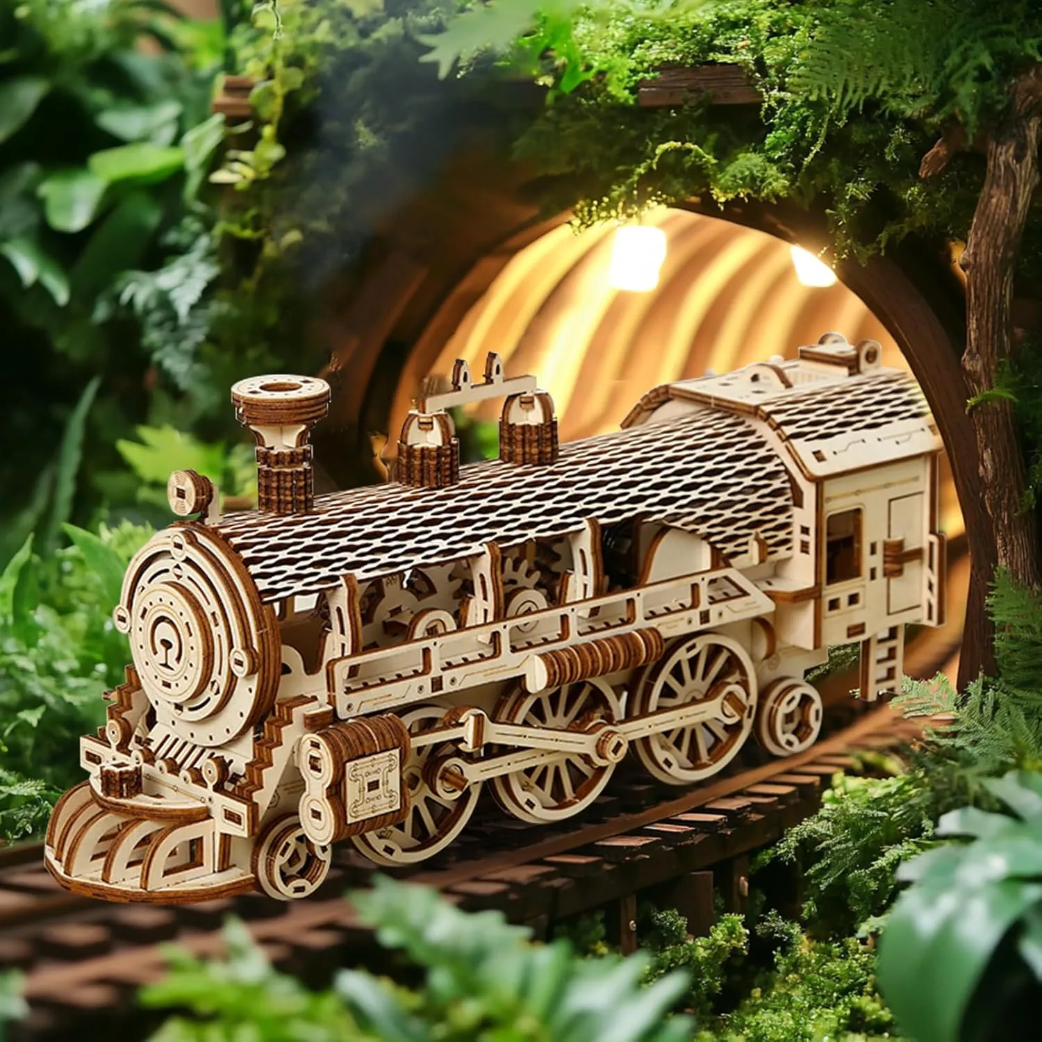 3D Wooden Puzzle for Adults, Mechanical Steam Trains Puzzle, DIY Vehicle Model Building Kit Handicraft Wood Craft Hobbies Toy, Birthday for Hobbyist 14  Family Women Men, 361 Pcs