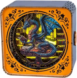 3D Wooden Puzzle Night Light for Adults Library's Dragon – Creative DIY Craft Gift for Women Men - Perfect for Home Decor Holiday Halloween Christmas Decorations