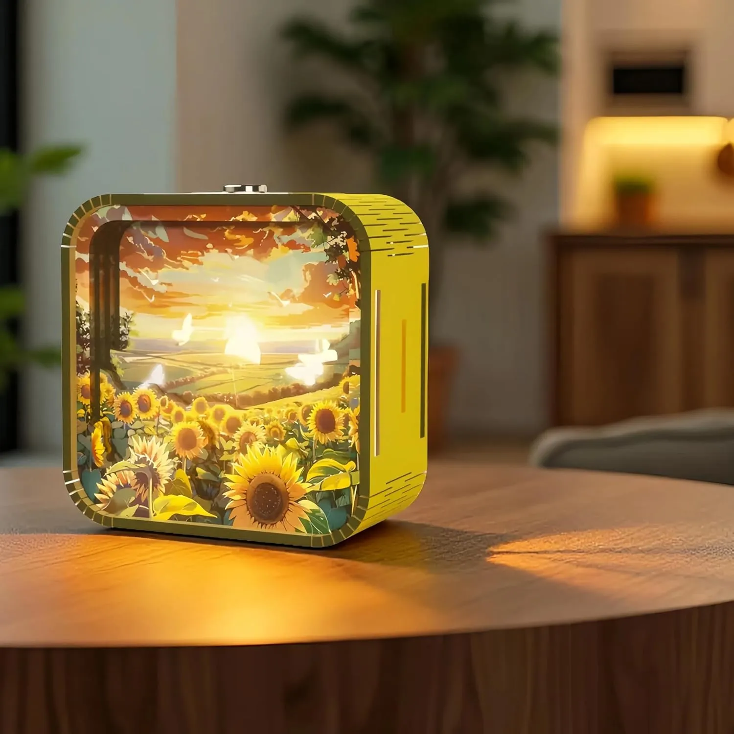 3D Wooden Puzzle Night Light,DIY 3D Puzzles for Adults with Touch Night Light, New Year Gifts, Birthday Gifts for Teen, Desk Decor for DIY Puzzle Lovers, Men and Women (Sunflower)