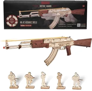 3D Wooden Puzzles for Adults, DIY Rubber Band Gun, Wood Model Building Kits for Kids, Wooden Puzzle for Family Time