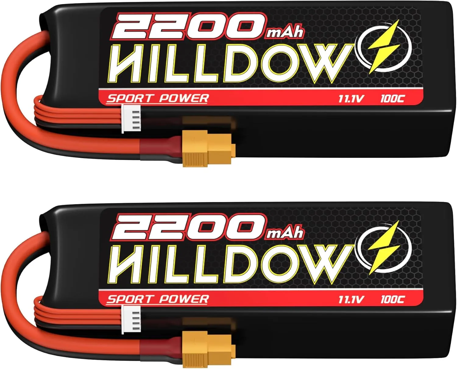 3S LiPo Battery 2200mAh 11.1V 100C Softcase with XT60 Connector for RC Airplane Helicopter Drone FPV RC Car RC Boat（2 Packs
