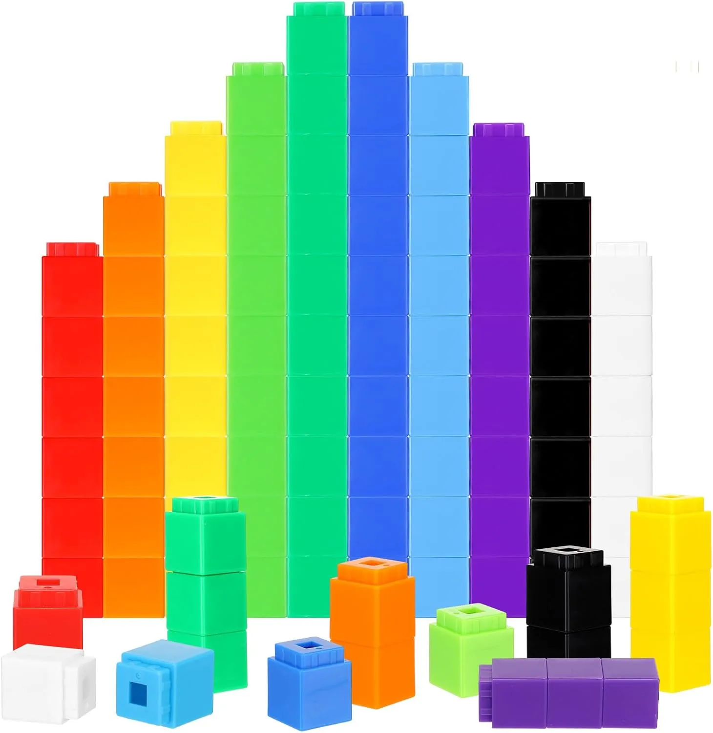 4000 Pcs Math Cubes Linking Cubes Math Educational Counting Toy Connecting Counting Blocks Manipulatives Learning Activities Toys for Kindergarten Homeschool Preschool Supplies