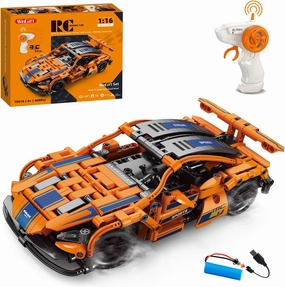 408 Piece Remote Control Racing Car Building Set for Kids,STEM 1:16 technology Sports Car Collection Model Brick Kit,Rechargeable RC Sports Cars Toy Set Gift for 6 7 8  Year Old Boys and Girls
