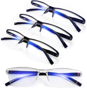 4PCS Stylish Anti-Blue-Light Reading Glasses Men Women Computer Readers Lightweight Blue Blockers 1.0X 1.0 1.25 1.5 1.75 2.0 2.25 2.5 2.75 3.0 3.5 4.0