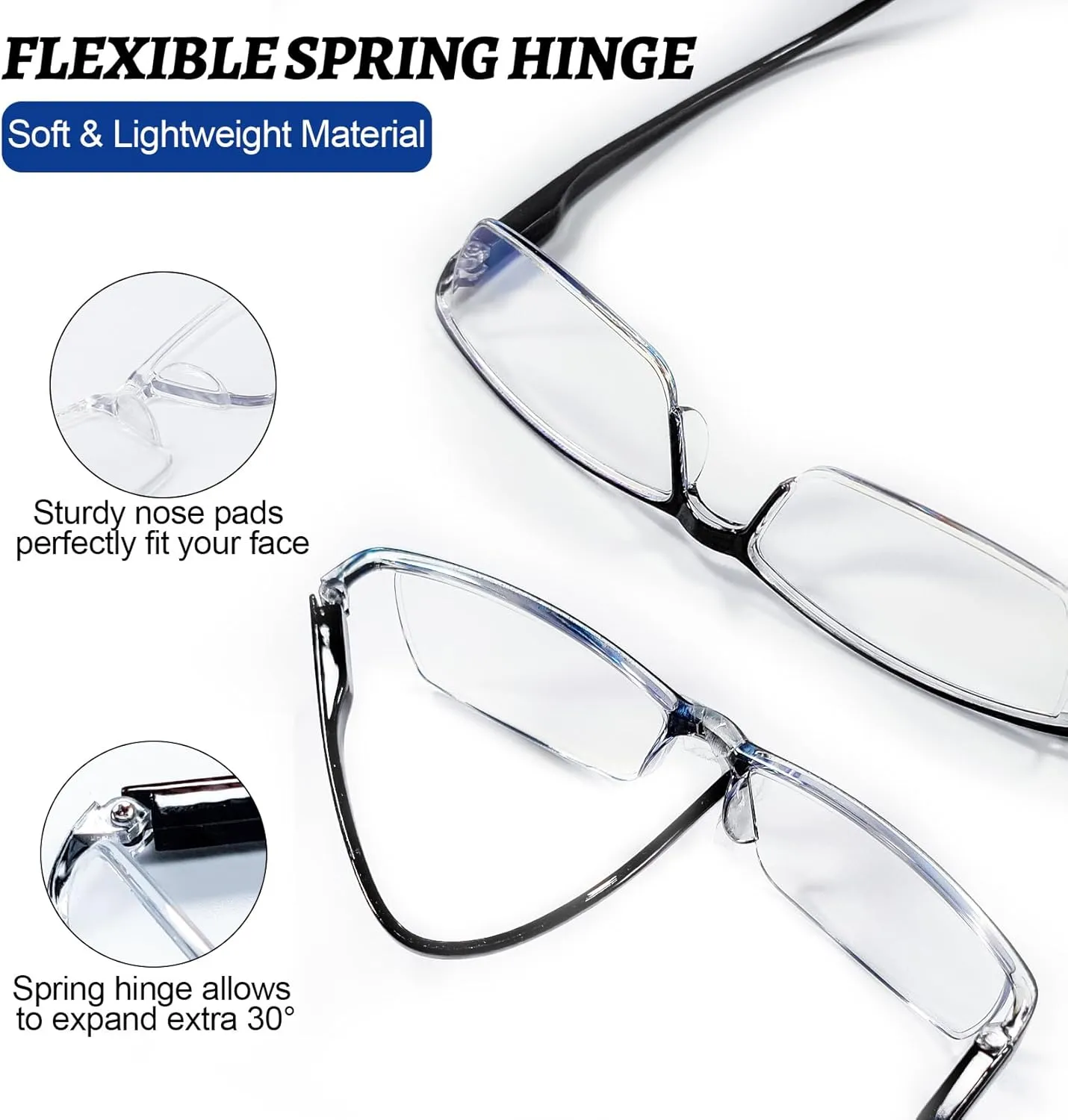 4PCS Stylish Anti-Blue-Light Reading Glasses Men Women Computer Readers Lightweight Blue Blockers 1.0X 1.0 1.25 1.5 1.75 2.0 2.25 2.5 2.75 3.0 3.5 4.0