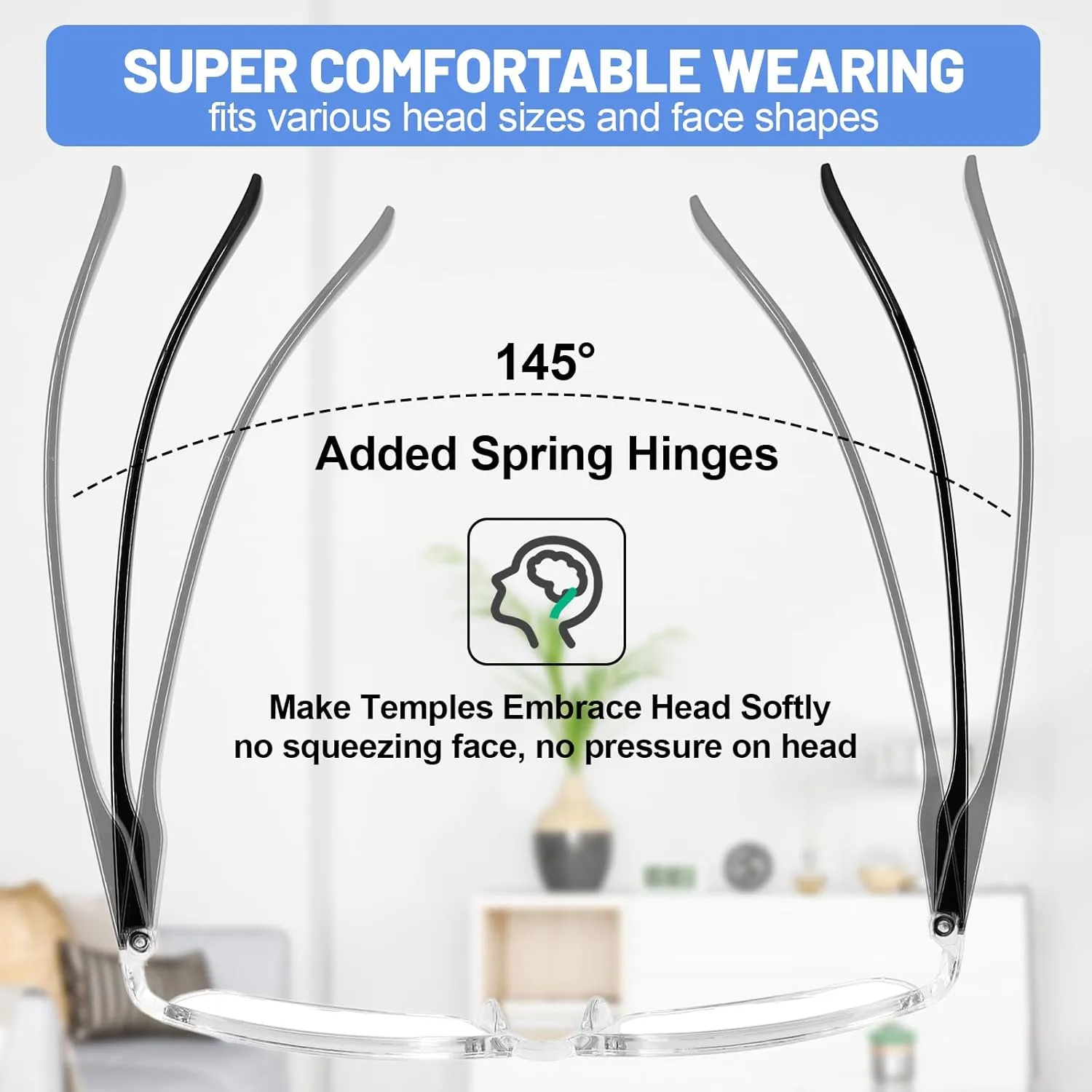4PCS Stylish Anti-Blue-Light Reading Glasses Men Women Computer Readers Lightweight Blue Blockers 1.0X 1.0 1.25 1.5 1.75 2.0 2.25 2.5 2.75 3.0 3.5 4.0