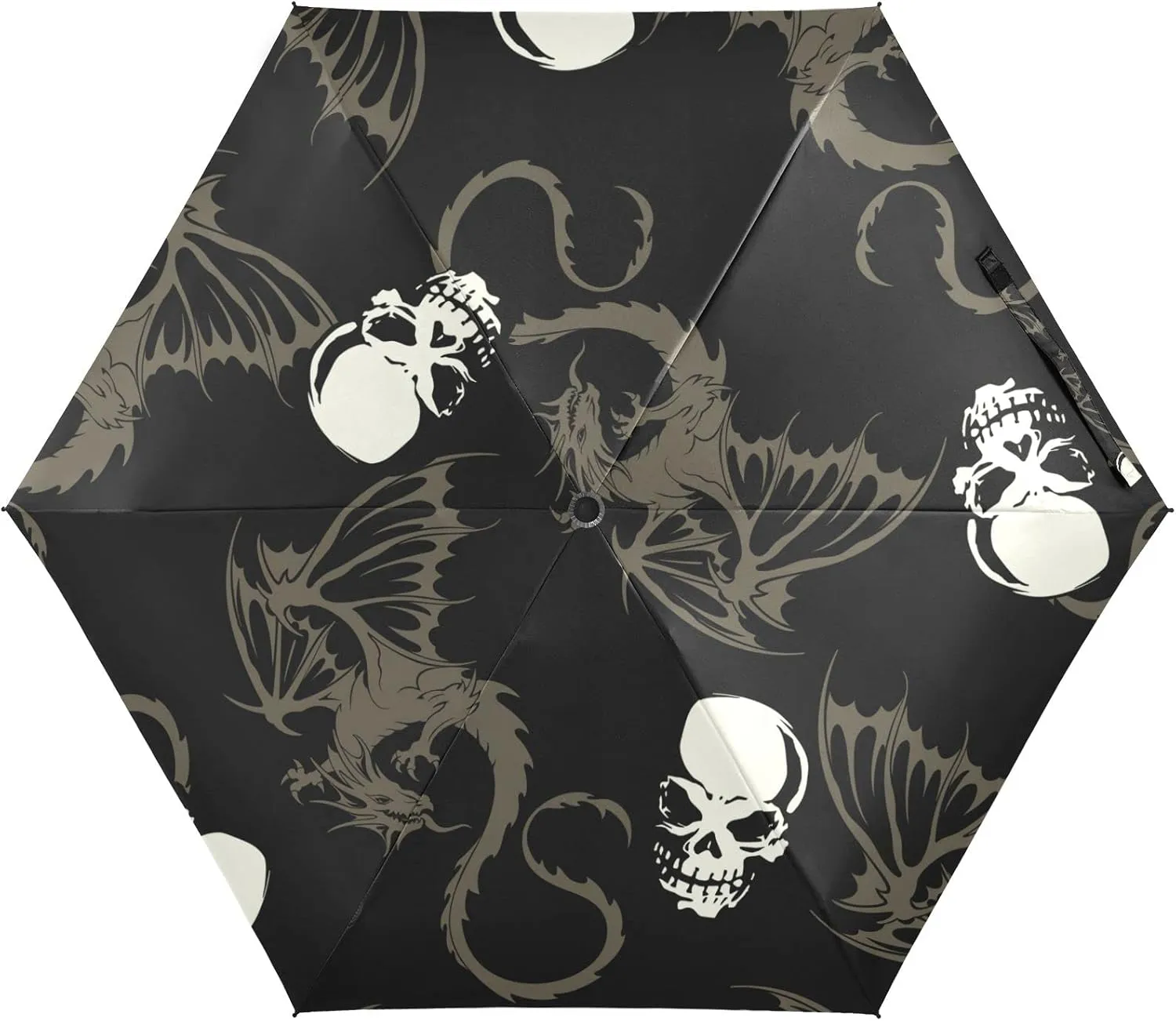 5 Folding Compact Pocket Windproof Umbrella, 6 Ribs Ultra-Light Foldable Vinyl Parasol, Small Mini Anti-UV Travel Umbrella