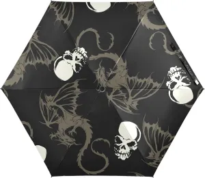 5 Folding Compact Pocket Windproof Umbrella, 6 Ribs Ultra-Light Foldable Vinyl Parasol, Small Mini Anti-UV Travel Umbrella