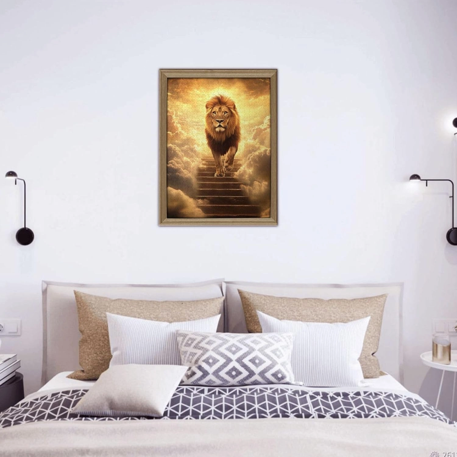 500 PCS Adults Jigsaw Puzzle - Lion’s Journey to The Sky, A Puzzling Above The Clouds.Wonderful Imagination,Stunning Artwork,Great for Relaxation and Display for Lion Enthusiast