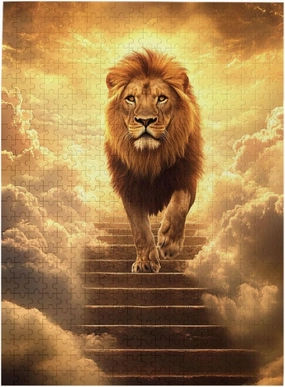 500 PCS Adults Jigsaw Puzzle - Lion’s Journey to The Sky, A Puzzling Above The Clouds.Wonderful Imagination,Stunning Artwork,Great for Relaxation and Display for Lion Enthusiast
