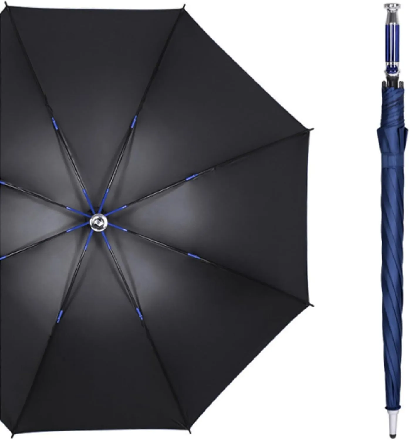 51.2in Inch Windproof Canopy Golf Umbrella Golf Umbrella for Travel Rain Wind Men and Women Small Portable