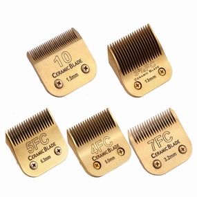 5 Pack Professional Detachable Replacement Blades Set,Compatible with Andis AGC,BDC,BGC,MBG Series/Oster Classic 76/Star-Teq/Power-Teq/A5 Clipper Cut Length（1/16-1/8inch) Golden