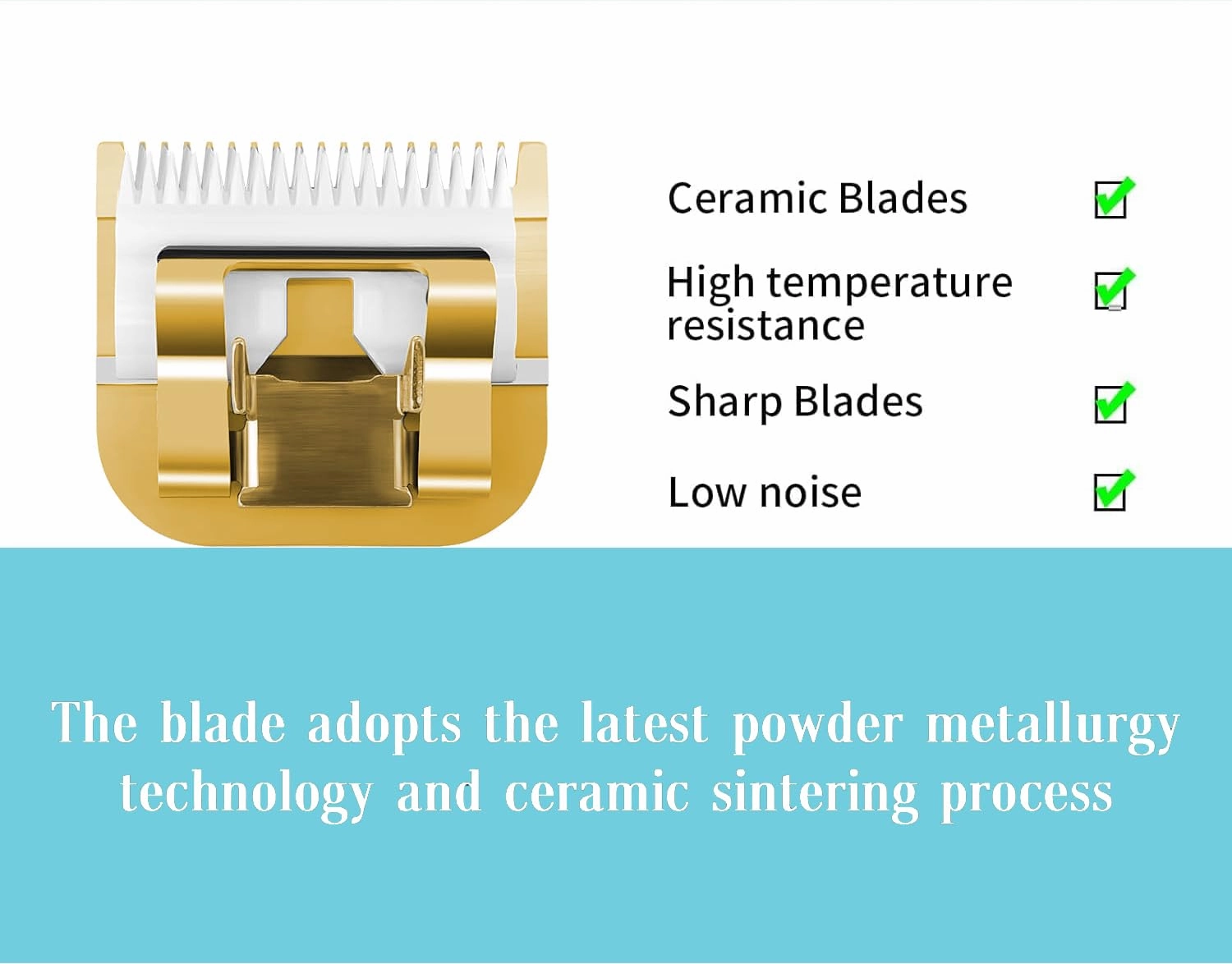 5 Pack Professional Detachable Replacement Blades Set,Compatible with Andis AGC,BDC,BGC,MBG Series/Oster Classic 76/Star-Teq/Power-Teq/A5 Clipper Cut Length（1/16-1/8inch) Golden