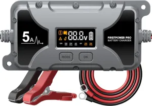 5A Car Battery Charger, 12V 6V Trickle Charger for Car Motorcycle Battery, Automobile Battery Maintainer with LCD Display, Pulse Repair Desulfator for Lead Acid, AGM, Lithium Batteries