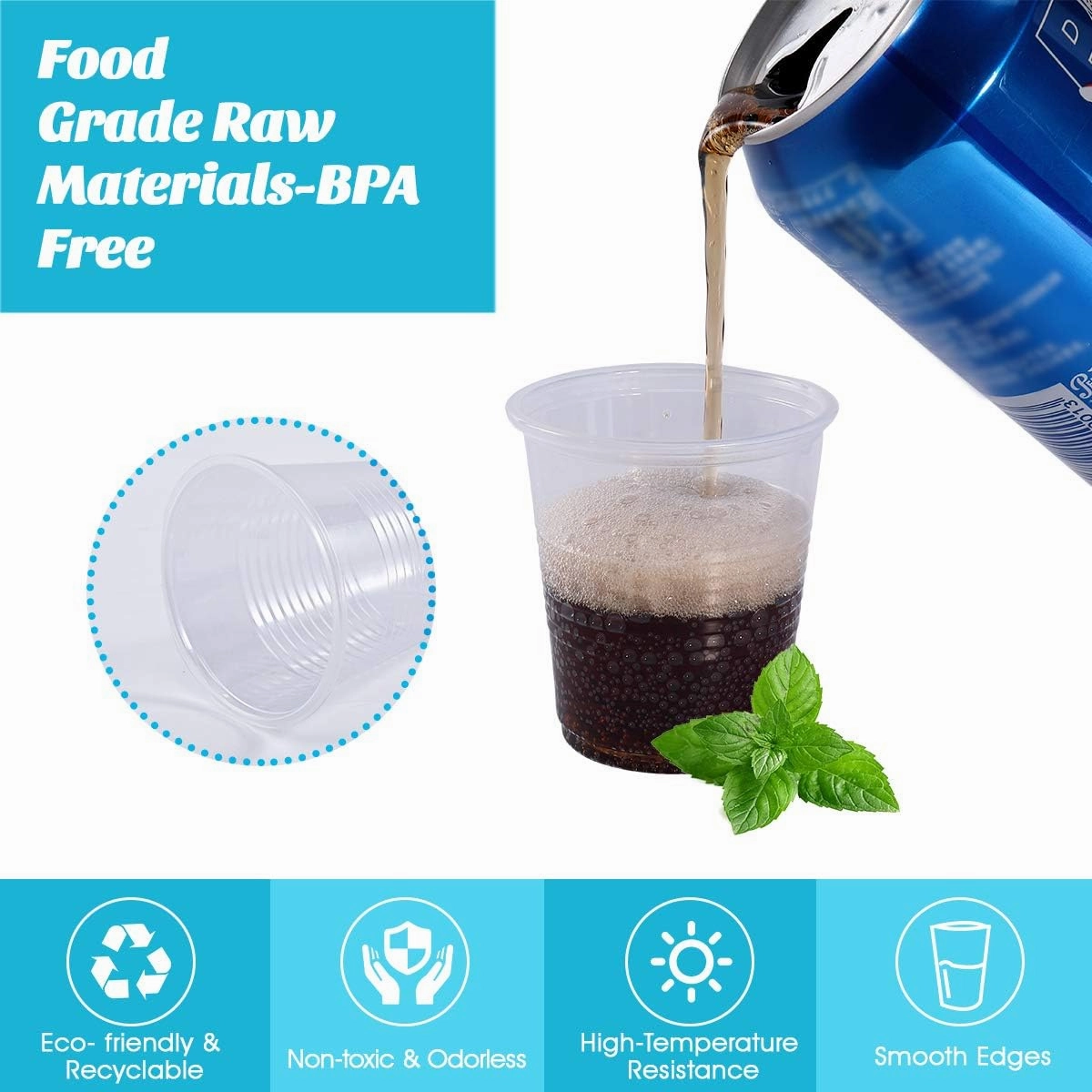 5oz Disposable Plastic Cups 500 Pack - Small Drinking & Sample Cups, Bulk Multi-Use Tumblers for Beverages, Mini Desserts, Home, School, Parties, or Commercial Use