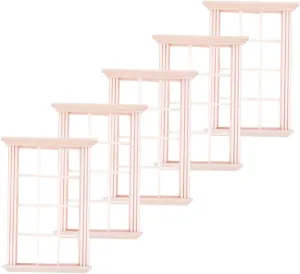 5pcs Miniature Window Frames for Dollhouse Realistic Furniture Ornaments Mini House Decorations for Boys and Girls Creative Fairy Garden Accessories Detailed Craftsmanship for
