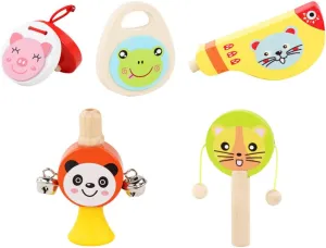 5Pcs Wooden Percussion for Safe and Musical Instruments for Learning and Fun Encourages Coordination and Musical Interest