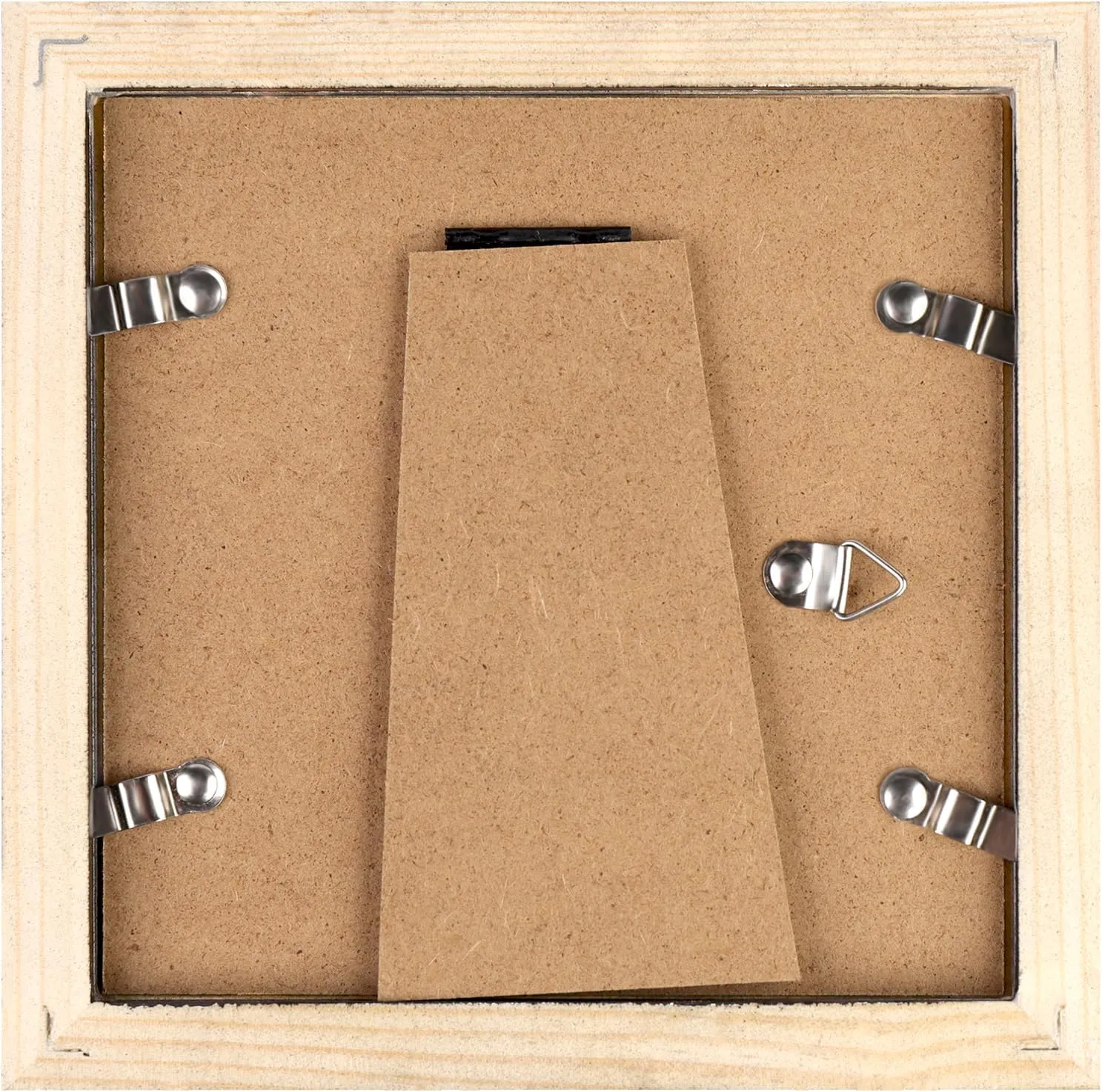5x5 Black Picture Frames Square Classic Natural Wood 6 Pack for Wall Mounting and Tabletop Display