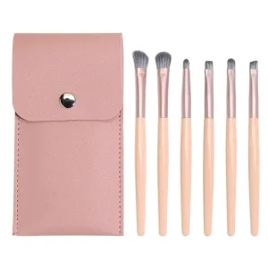 6 x cosmetic brush set, portable, with eye shadow, eyebrow brush, eye makeup tool