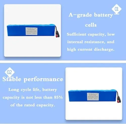 60V 38Ah Ebike Battery Pack - 16S2P Lithium-Ion Portable Battery for Electric Bicycle & Scooter, Includes Charger, BMS, DC/XT60/T Plug