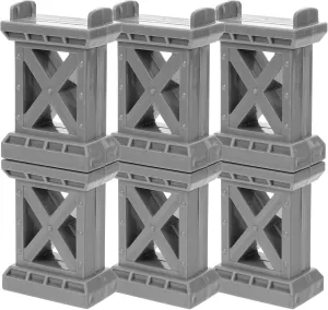 6pcs Train Pier Wooden Train Bridge Pier Wooden Train Track Bridge Supports Child Toy Wooden Train Track Support Risers Train Track Accessories Wooden Railway Accessories
