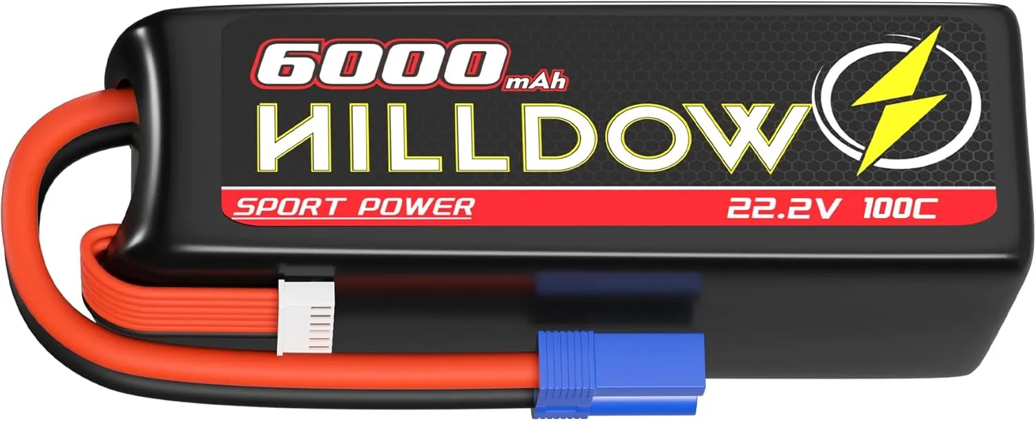 6S 22.2V 6000mah Lipo Battery Softcase100C RC Battery with EC5 Plug for RC Car Truck RC Boat Airplane Helicopter Quadcopter