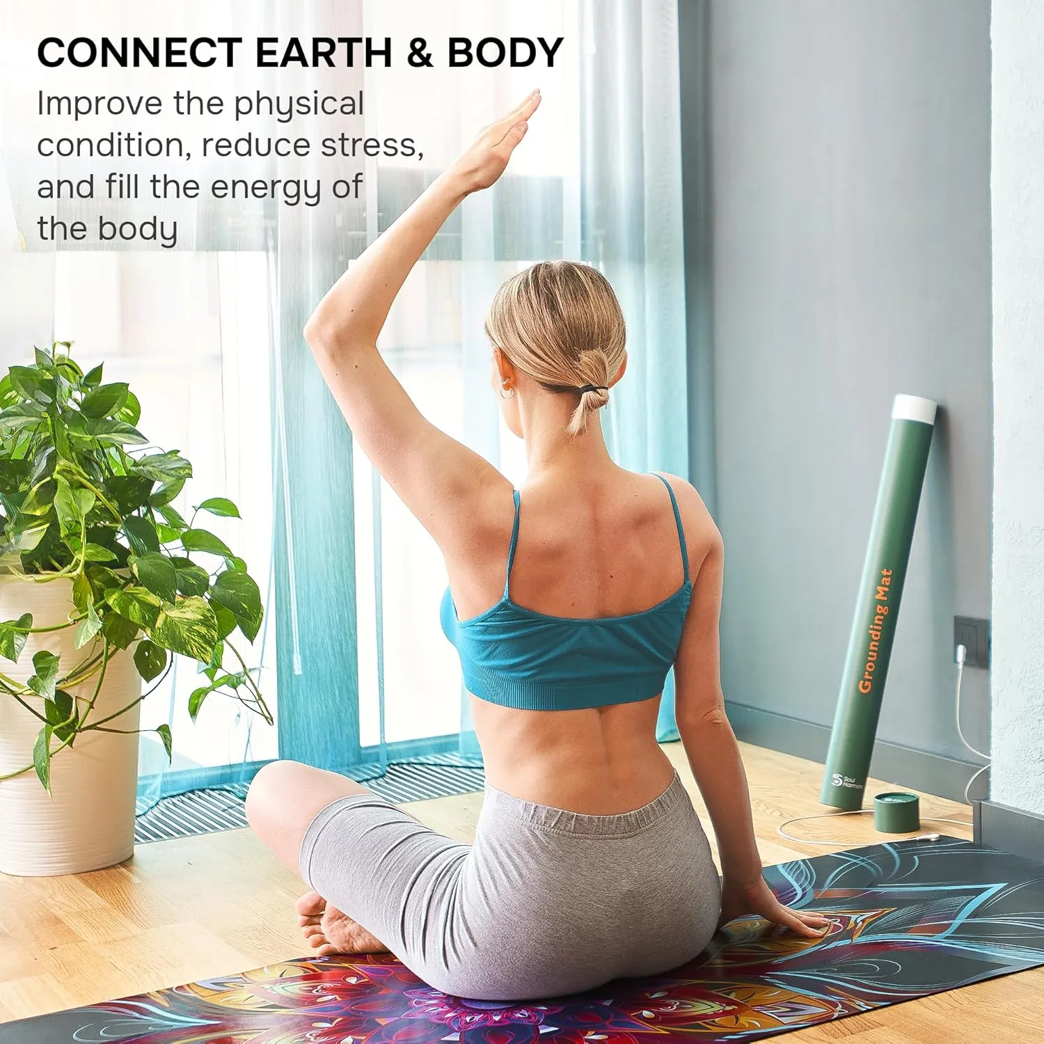 72"x23.6" Colored Earthing Mat - Grounding Pad for Bed & Feet - Yoga Exercise Mat