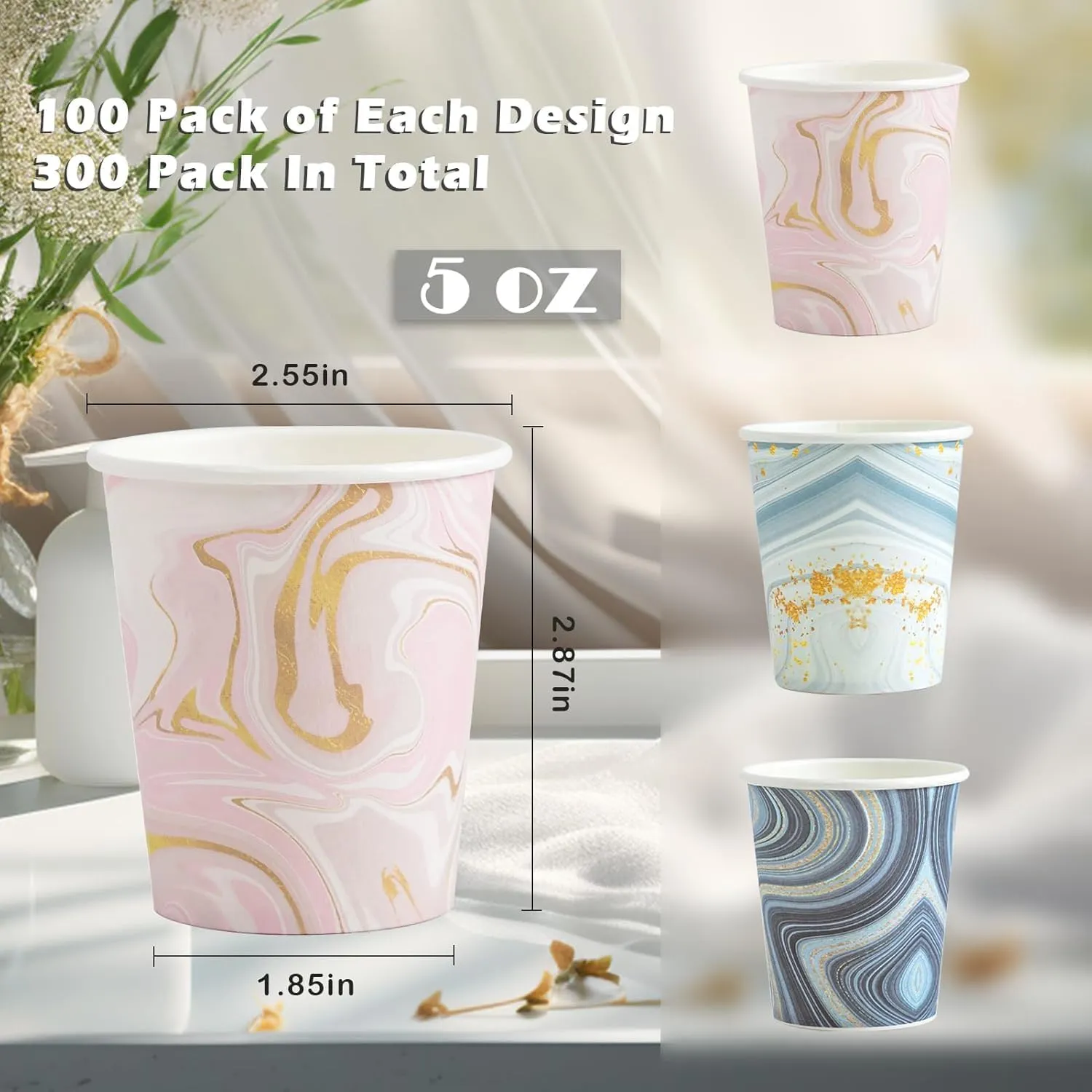 800 Pack 5 oz Paper Cups, Disposable Bathroom Cups, Small Mouthwash Cups, Mini Paper Cups for Bathroom (European-style 800Count)