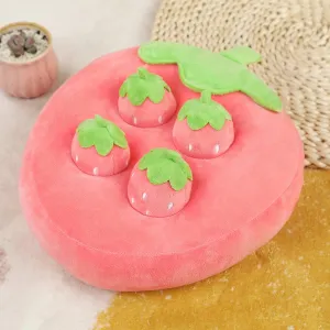 8.668.66 Inch Puzzle Simulation Fruit Pull Radish Strawberry Pineapple Plush Pillow Cushion Decompression Doll Office Home Decoration (Pink)