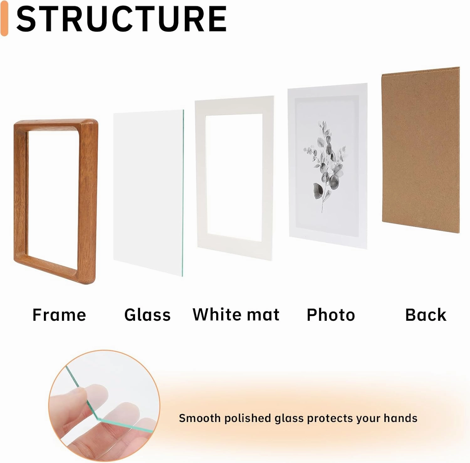 8x10 Picture Frame Set of 2 Natural Wood Photo Frames Display Pictures 5x7 with Mat or 8x10 without Mat Multi Photo Frames Collage for Wall or Tabletop Decor
