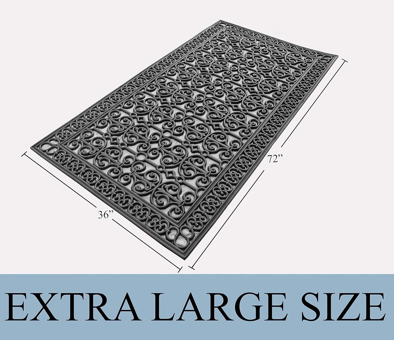 A1HC Extra Large Floor Mat, Natural Rubber, 36”x72”, Ideal for entryway, Scrapes Shoes Clean of Dirt & Grime, Heavy Duty Door mat for Indoor Outdoor, Front Door Mat for Entry, Patio, Busy Areas