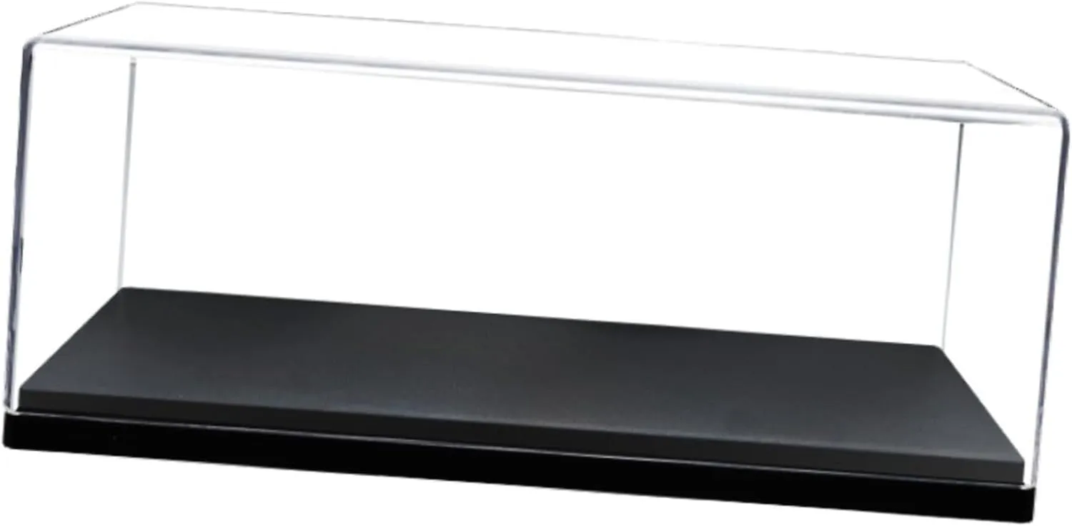 Acrylic Display Case for 1:43 Scale Model Cars Collectibles with Base Dustproof Stackable Clear Showcase for Action Figures Cosmetics