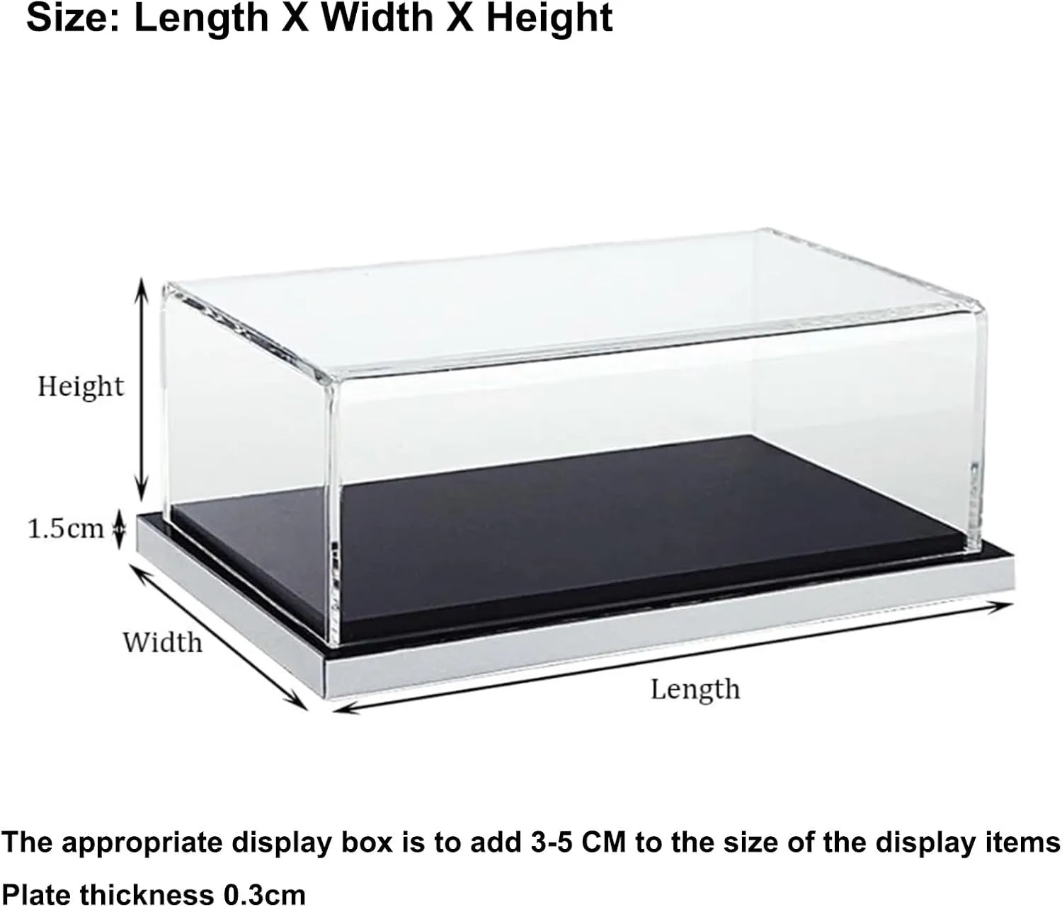 Acrylic Display Case, Model Display Shelf, Stackable Shoe Organizer, Clear Showcase for Display Car Model Toys, Dust Proof Protection(20x30x20cm)