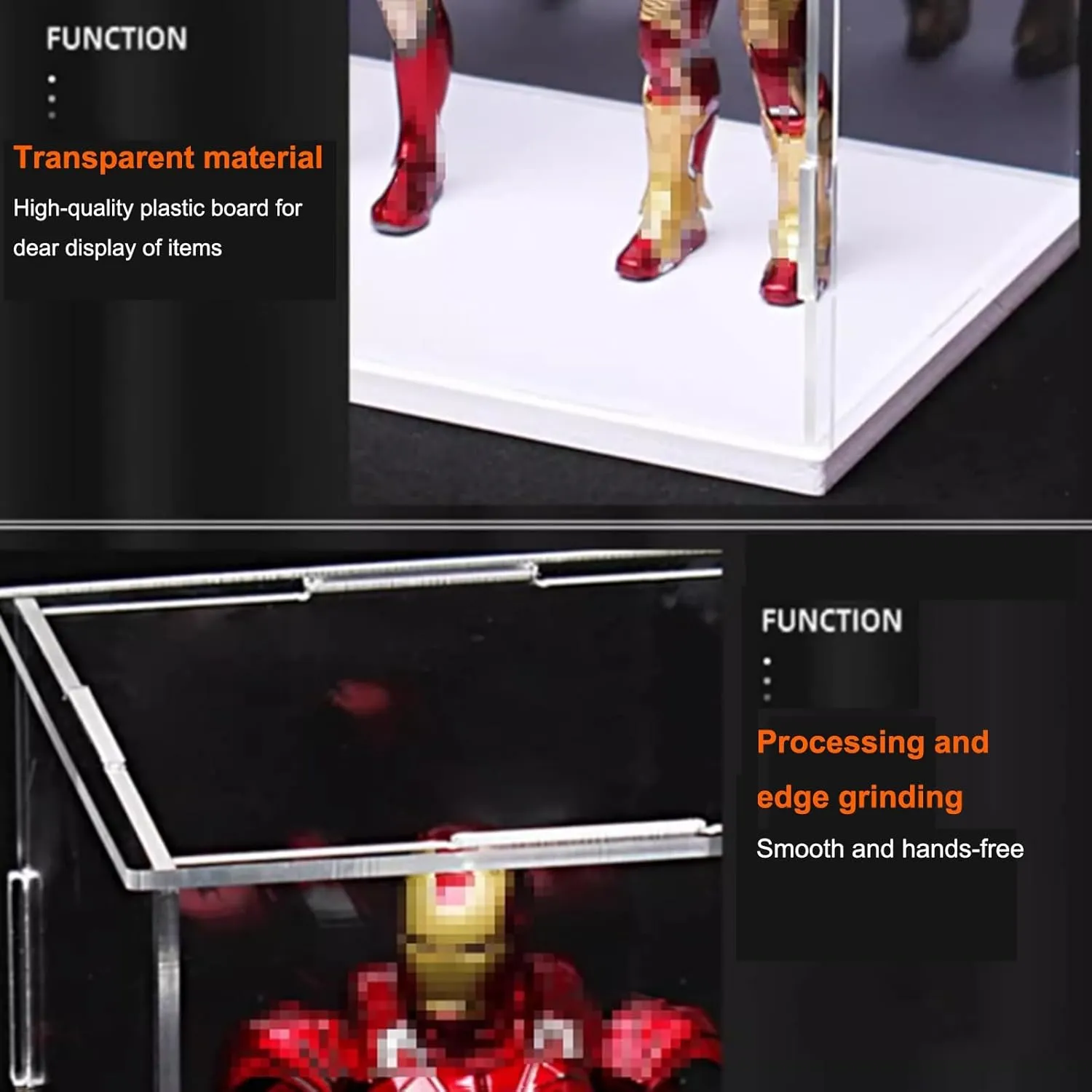 Acrylic Display Case, Model Display Shelf, Stackable Shoe Organizer, Clear Showcase for Display Car Model Toys, Dust Proof Protection(20x30x20cm)