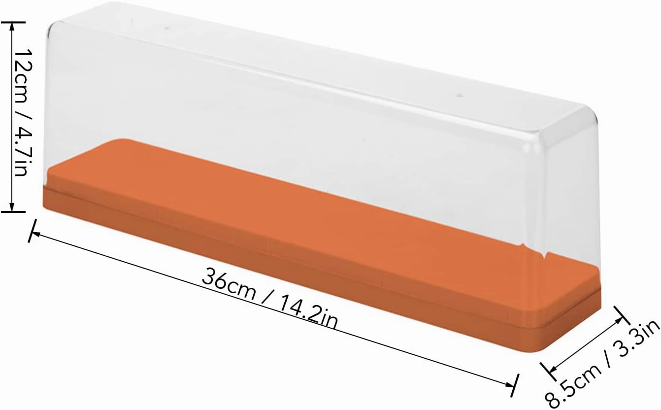 Acrylic Display Case for Mini Doll Figures, Dust Proof Figure Collection Box with Transparent Cover Storage Box Cabinet Organizer Showcase for Mini Toys, Collections or Stone(Orange)