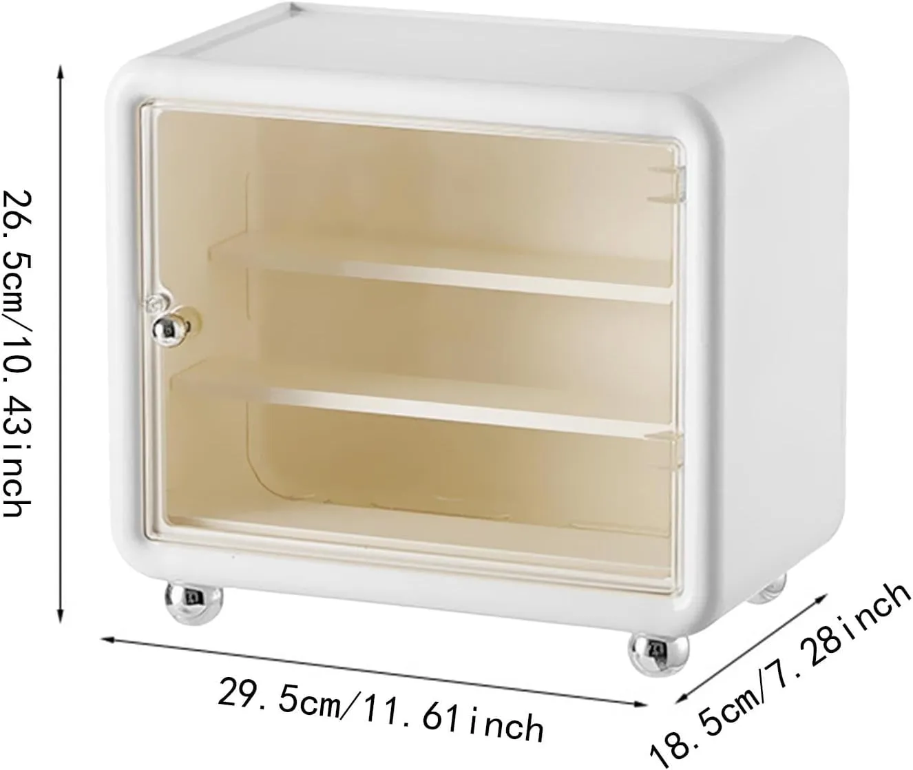 Action Figure Display Case Cabinet Organizer Box Countertop Table Showcase Storage for Party Birthday Mini Figurines Toys, White