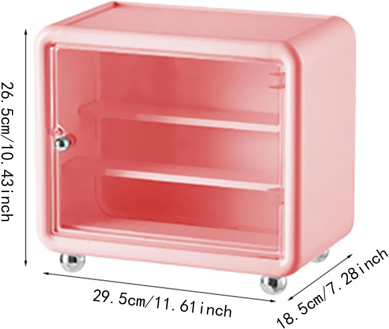 Action Figure Display Case Cabinet Showcase Table Stand Gift Desktop Organizer Box Storage for Collectibles Mini Figurines, Pink