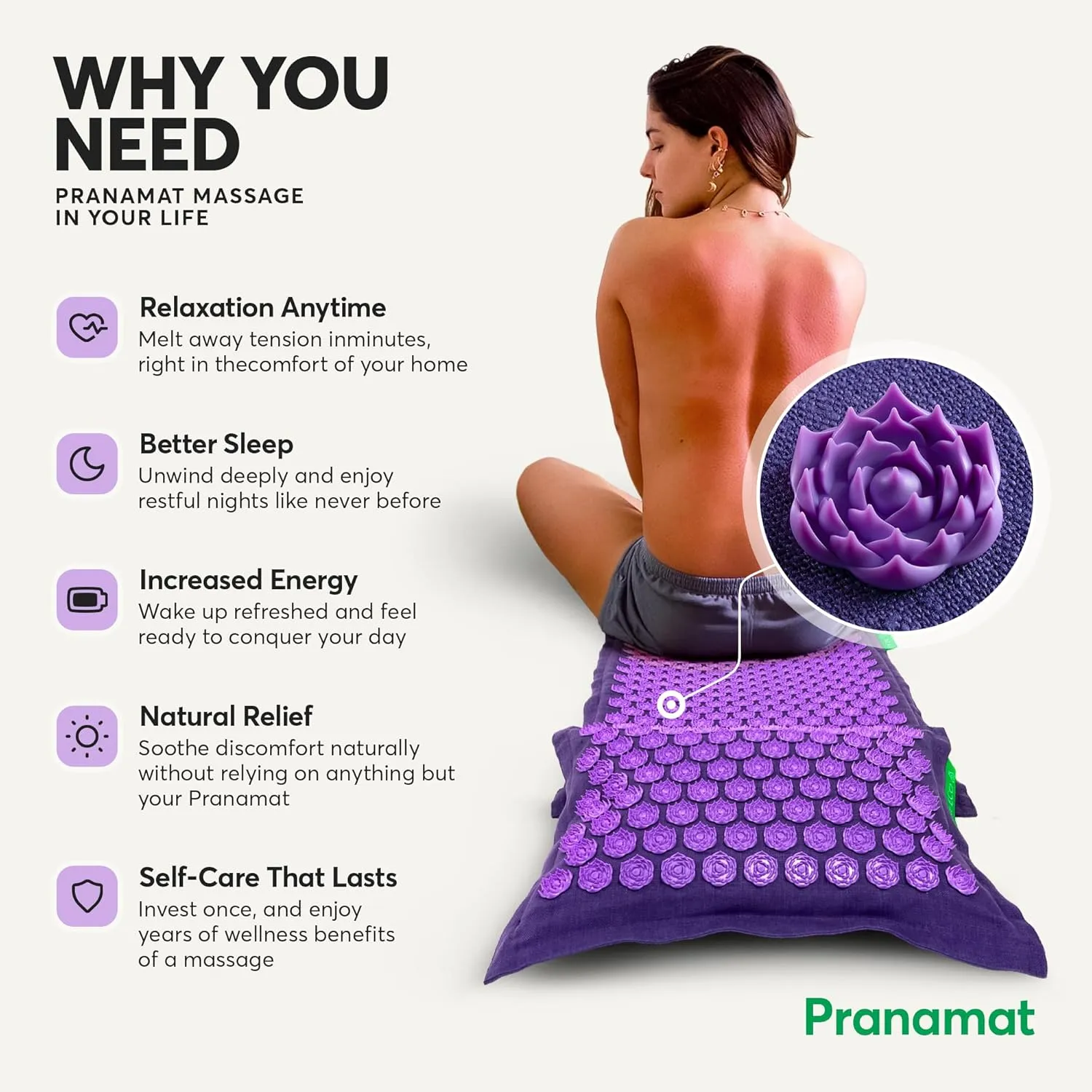 Acupressure Large & Small Mat with Pillow and Bag Set, Premium Acupressure Therapy for Pain Relief and Relaxation, Handcrafted in Europe with Sustainable and Natural Materials (Lagoon)