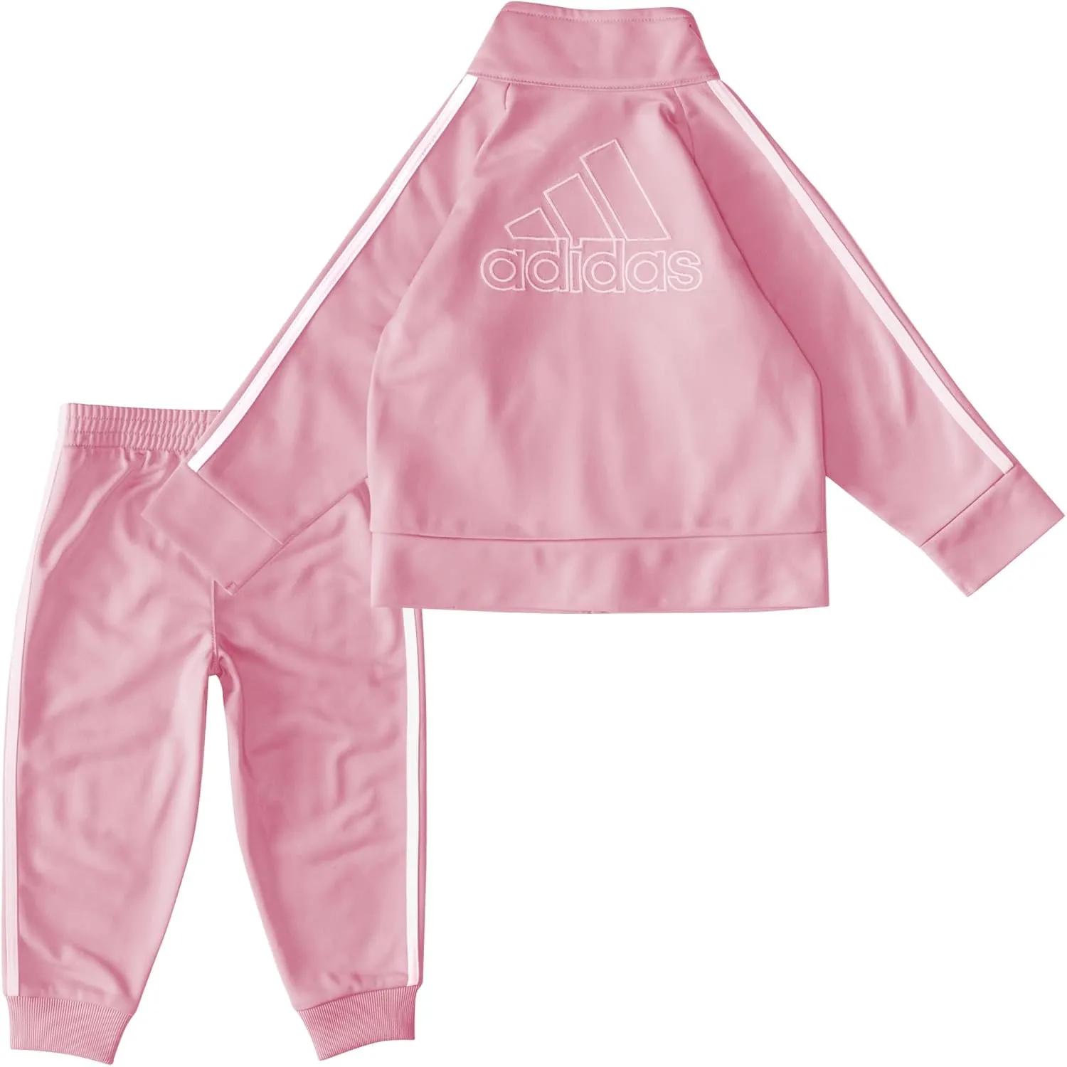 adidas Girls' Zip Front Classic Tricot Jacket and Joggers Set