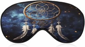 Adjustable Soft Sleep Eye Mask for Total Darkness, White Fantasy Dream Catcher Print Light-Blocking Eye Mask Comfortable Eye Mask for Rest & Travel