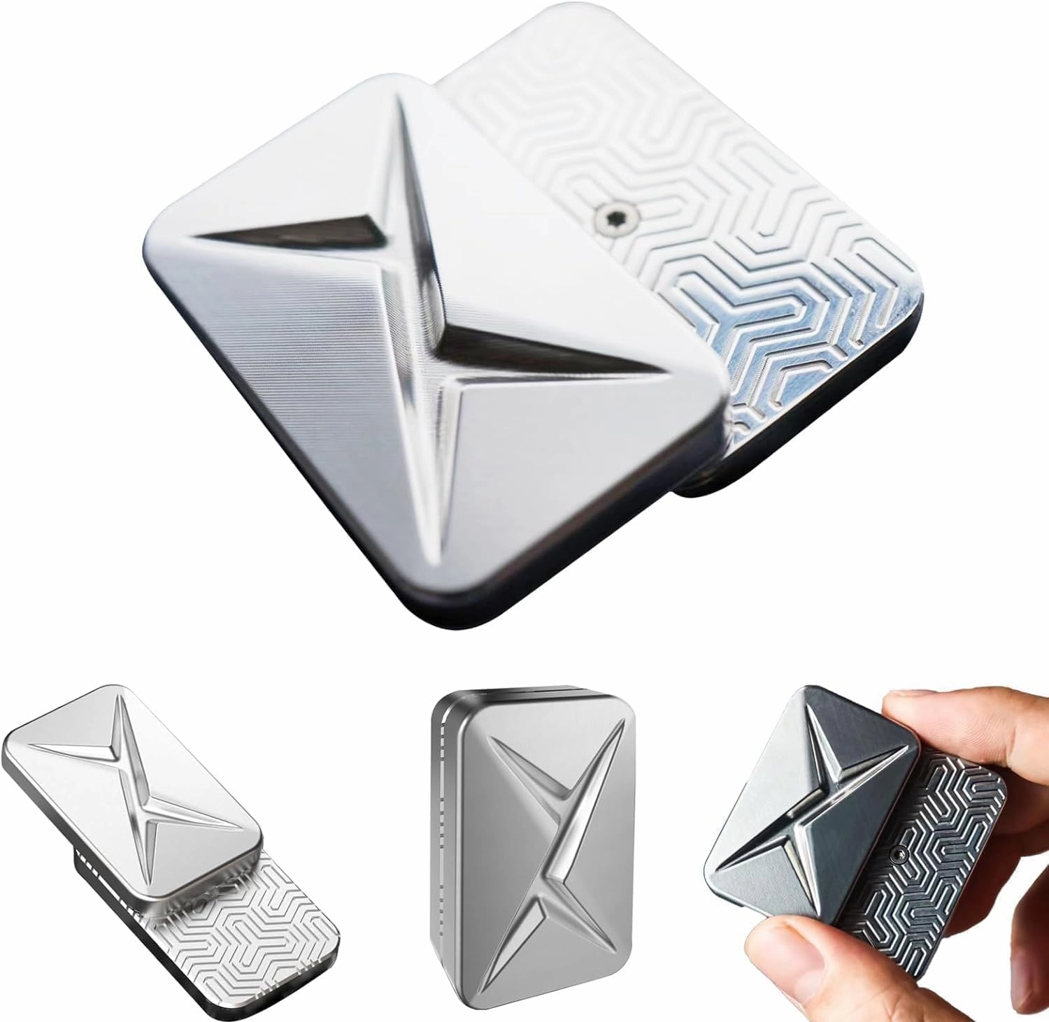 Adult Fidget Slider Push Slider Toy Office Stress Relief ADHD Autism Sensory EDC Brick Blocks Silver Fidget Toy